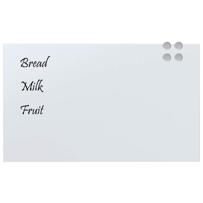 Wall-mounted Magnetic Board White 100x60 cm Tempered Glass