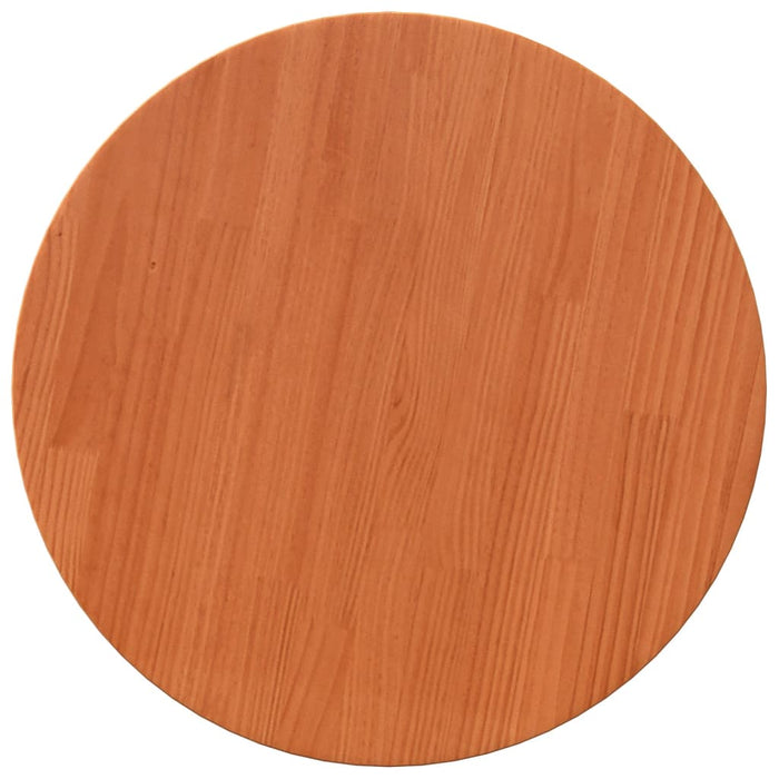 Table Top Round Wax Brown Ø50x2.5 cm Solid Wood Pine