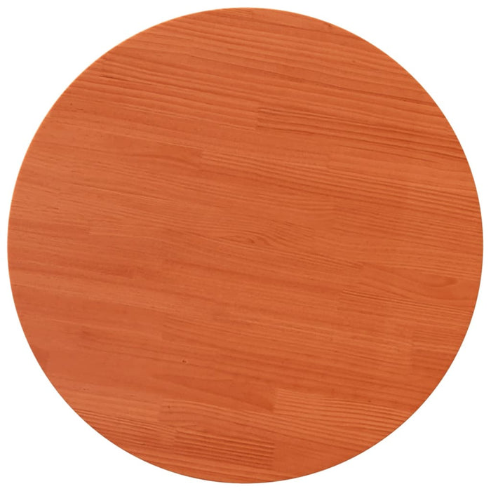 Table Top Round Wax Brown Ø90x2.5 cm Solid Wood Pine