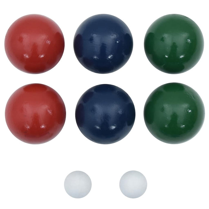 8 Piece Bocce Ball Set with Carrying Bag Solid Pine Wood