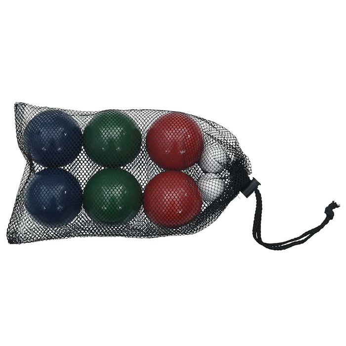 8 Piece Bocce Ball Set with Carrying Bag Solid Pine Wood