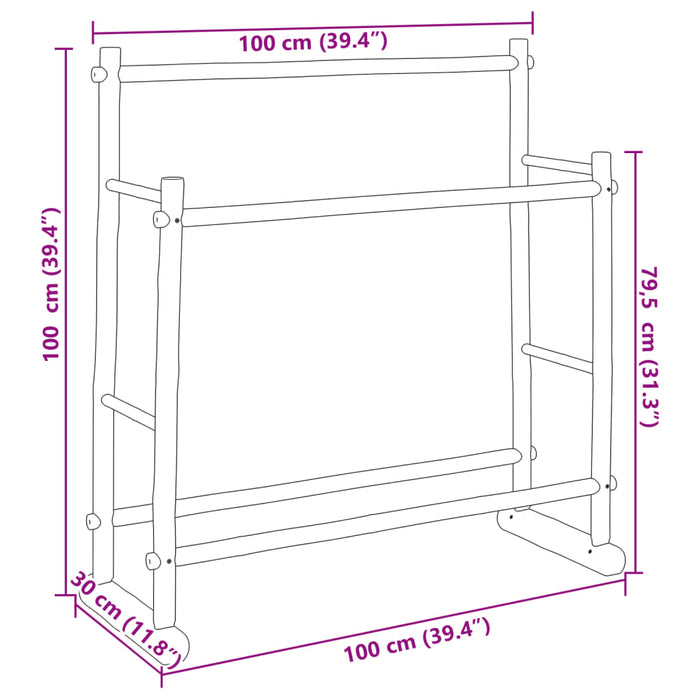 Suport haine 100x30x100 cm Bambus