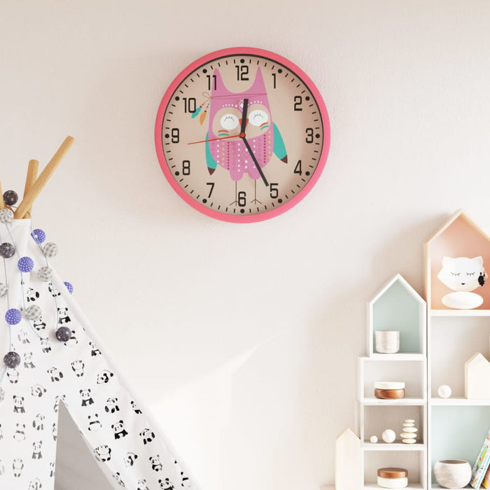 Wall Clock Pink Ø25.5 cm Polystyrene and Glass