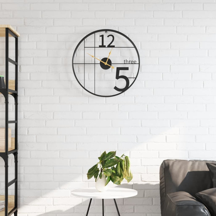 Wall Clock Black Ø50 cm Iron