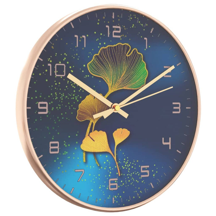 Wall Clock Gold and Blue Ø29.5 cm Polystyrene and Glass