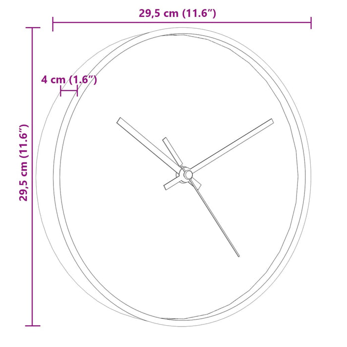 Wall Clock Gold and White Ø29.5 cm Polystyrene and Glass