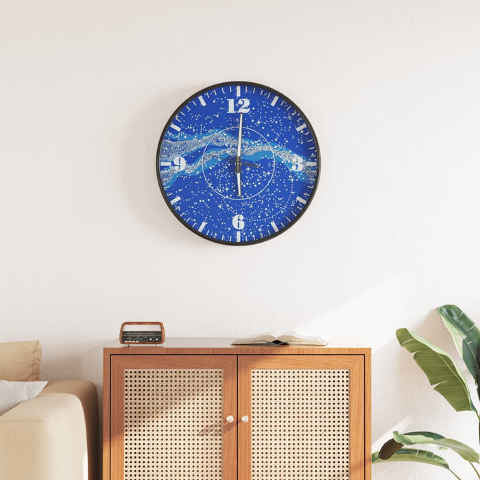 Wall Clock with Luminous Scales and Pointers Blue Ø30 cm