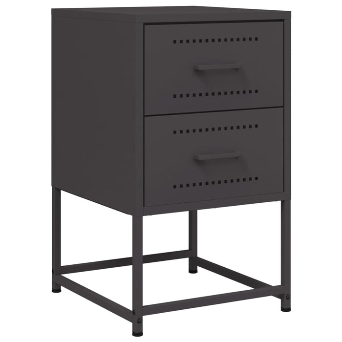 Bedside Cabinet Black 36x39x60.5 cm Steel