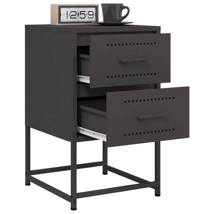 Bedside Cabinet Black 36x39x60.5 cm Steel