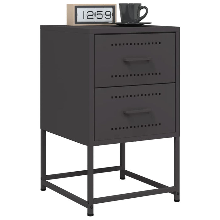 Bedside Cabinet Black 36x39x60.5 cm Steel