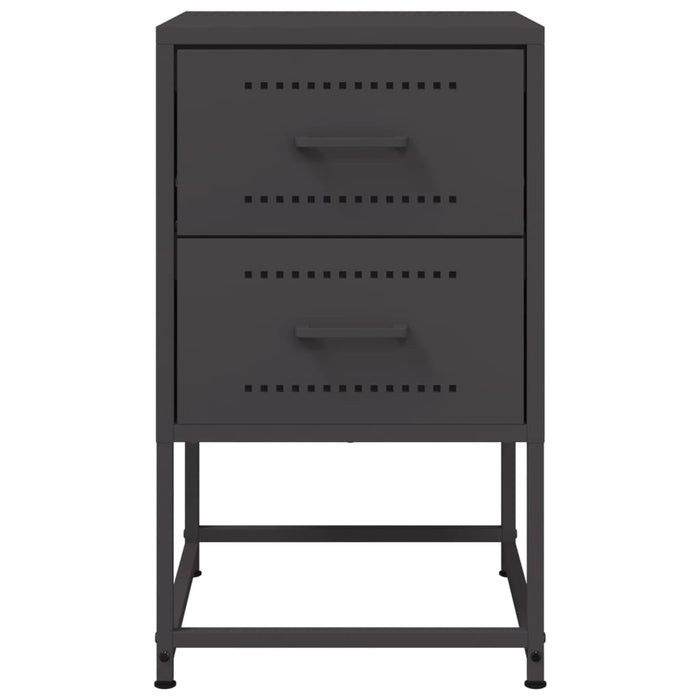 Bedside Cabinet Black 36x39x60.5 cm Steel