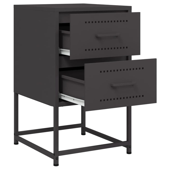 Bedside Cabinet Black 36x39x60.5 cm Steel