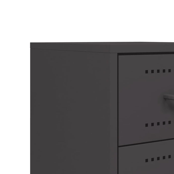 Bedside Cabinet Black 36x39x60.5 cm Steel