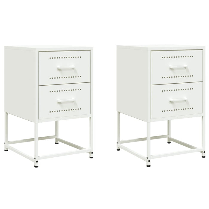 Bedside Cabinets 2 pcs White 36x39x60.5 cm Steel