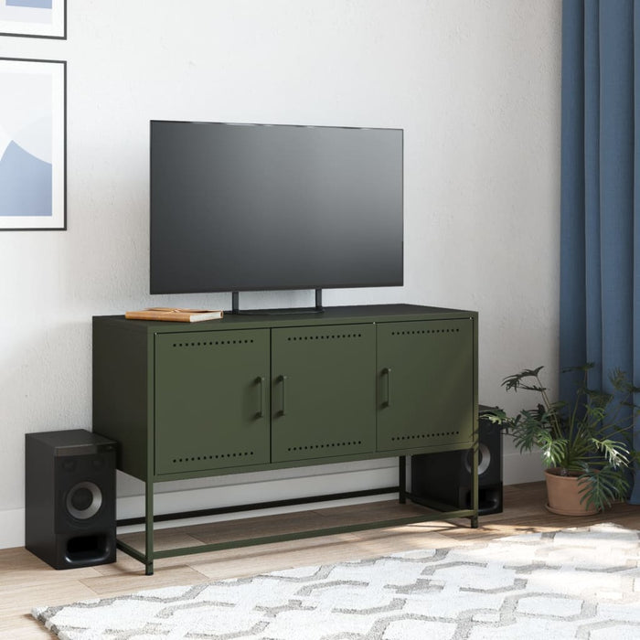 TV Cabinet Olive Green 100.5x39x60.5 cm Steel