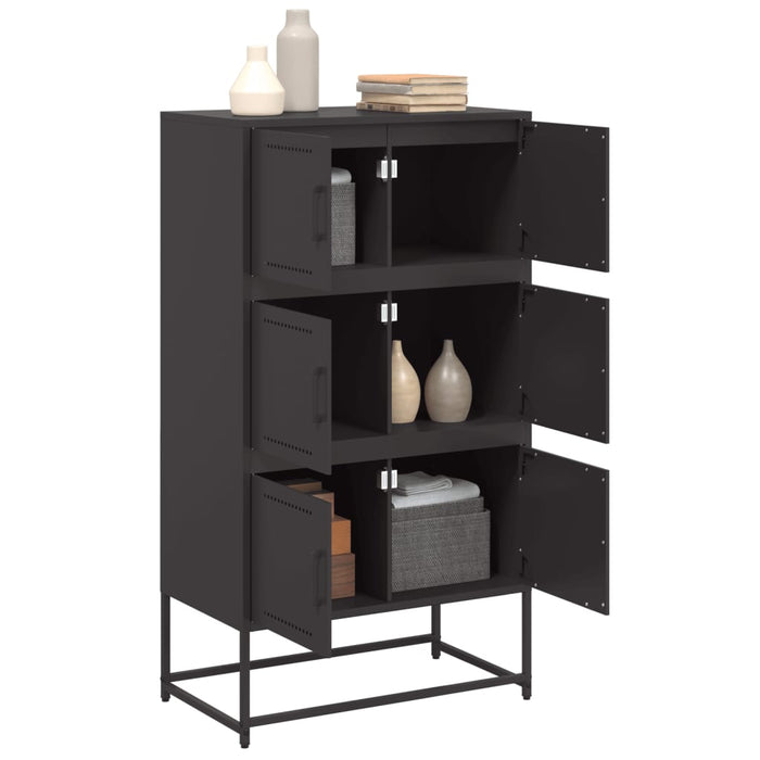 Sideboard Black 68.5x38.5x123.5 cm Steel