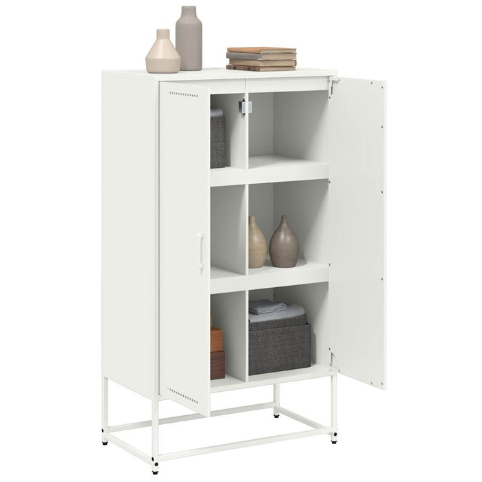 Highboard White 68.5x38.5x123.5 cm Steel