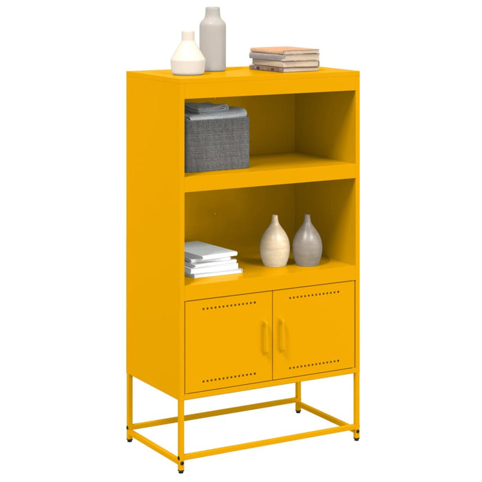 Highboard Mustard Yellow 68.5x38.5x123.5 cm Steel