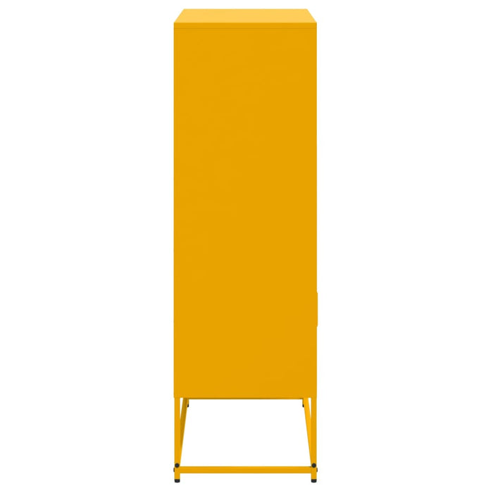 Highboard Mustard Yellow 68.5x38.5x123.5 cm Steel