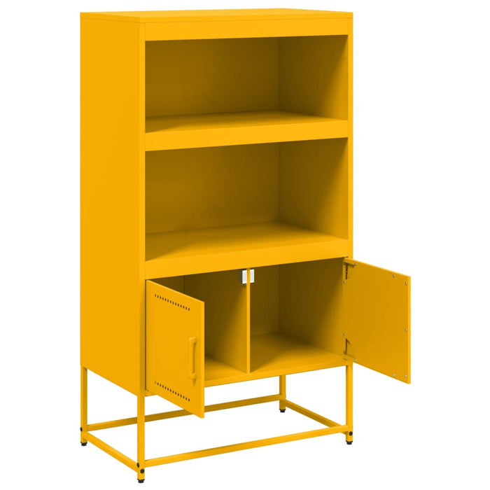 Highboard Mustard Yellow 68.5x38.5x123.5 cm Steel