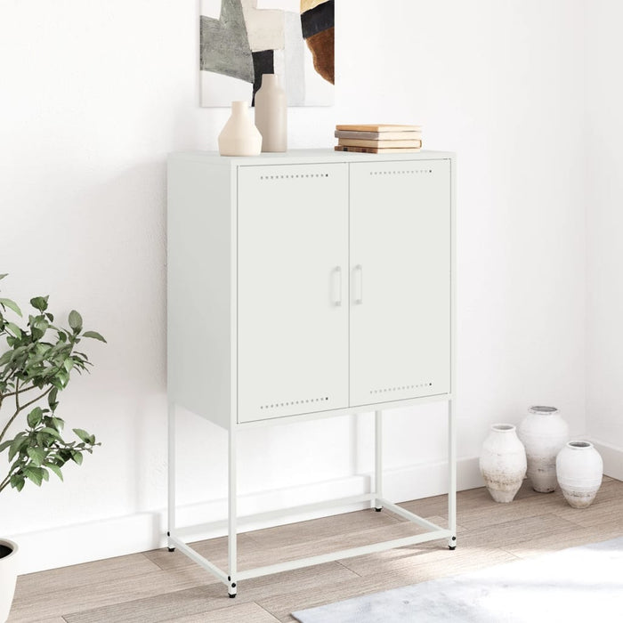 Highboard White 68.5x38.5x107 cm Steel