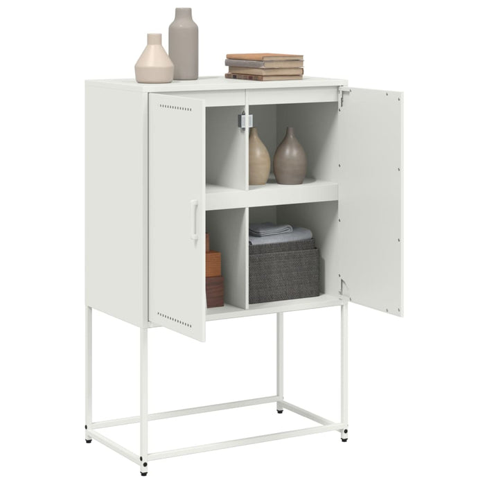 Highboard White 68.5x38.5x107 cm Steel