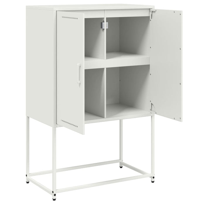 Highboard White 68.5x38.5x107 cm Steel