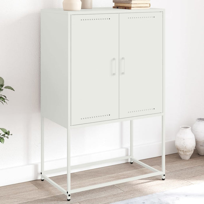 Highboard White 68.5x38.5x107 cm Steel