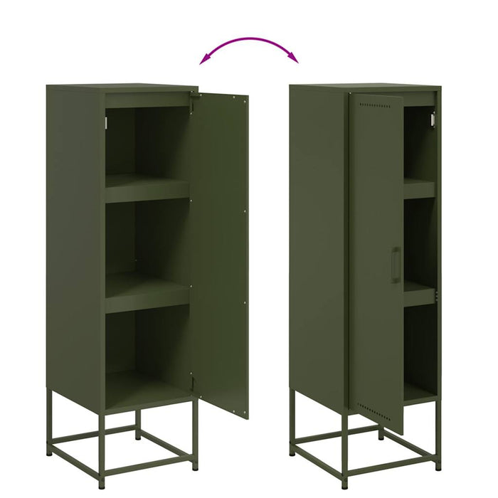 Highboard Olive Green 36x39x123 cm Steel