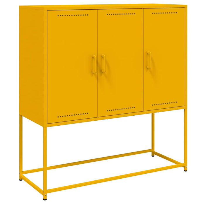 Highboard Mustard Yellow 100.5x39x107 cm Steel