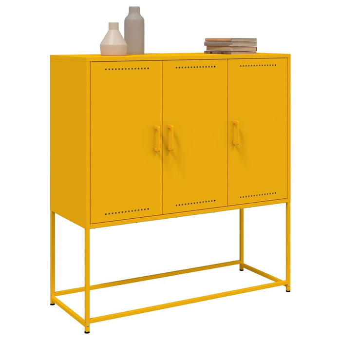 Highboard Mustard Yellow 100.5x39x107 cm Steel