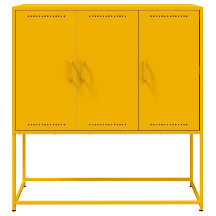 Highboard Mustard Yellow 100.5x39x107 cm Steel