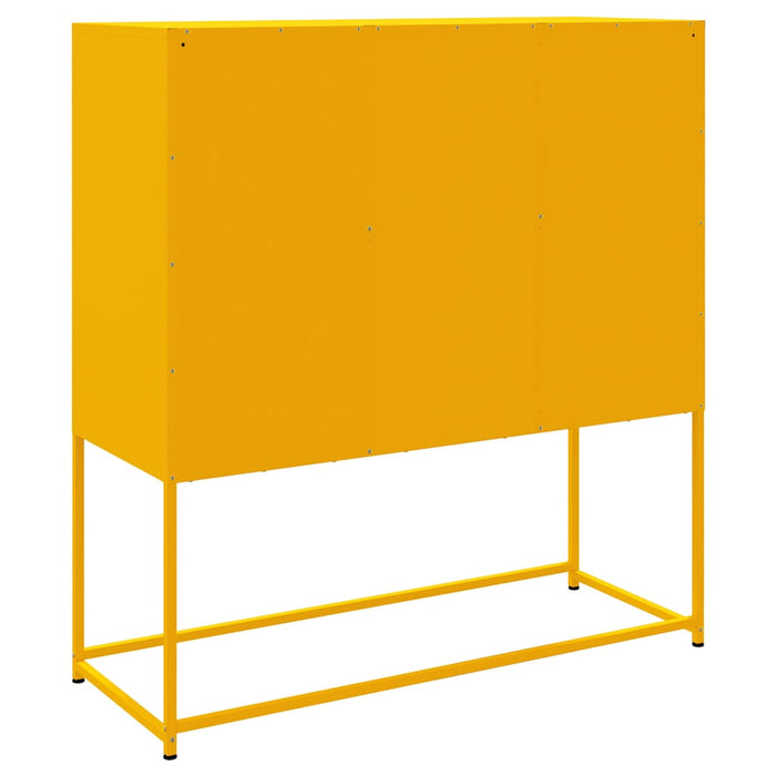 Highboard Mustard Yellow 100.5x39x107 cm Steel