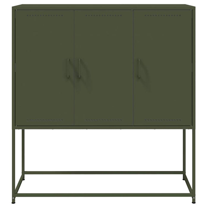 Highboard Olive Green 100.5x39x107 cm Steel