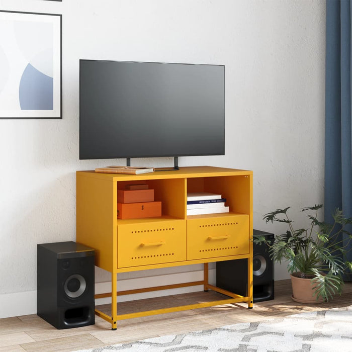 TV Cabinet Mustard Yellow 68x39x60.5 cm Steel