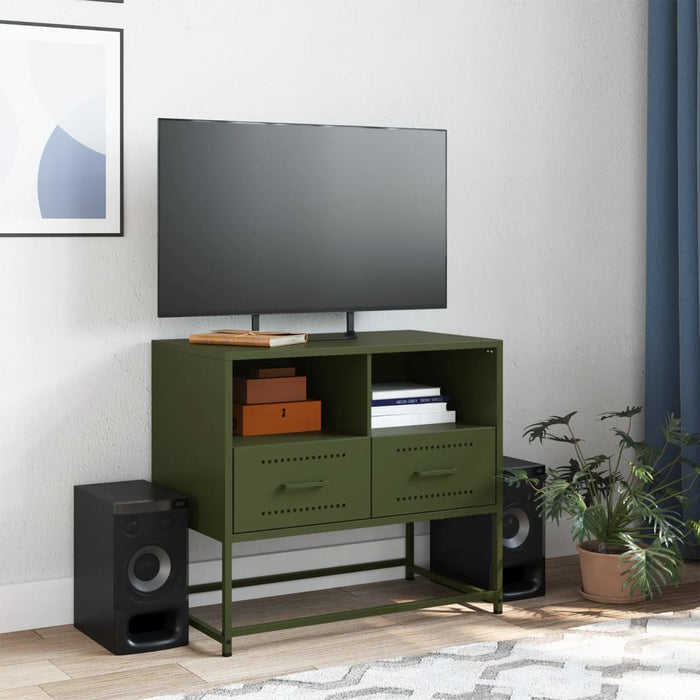 TV Cabinet Olive Green 68x39x60.5 cm Steel