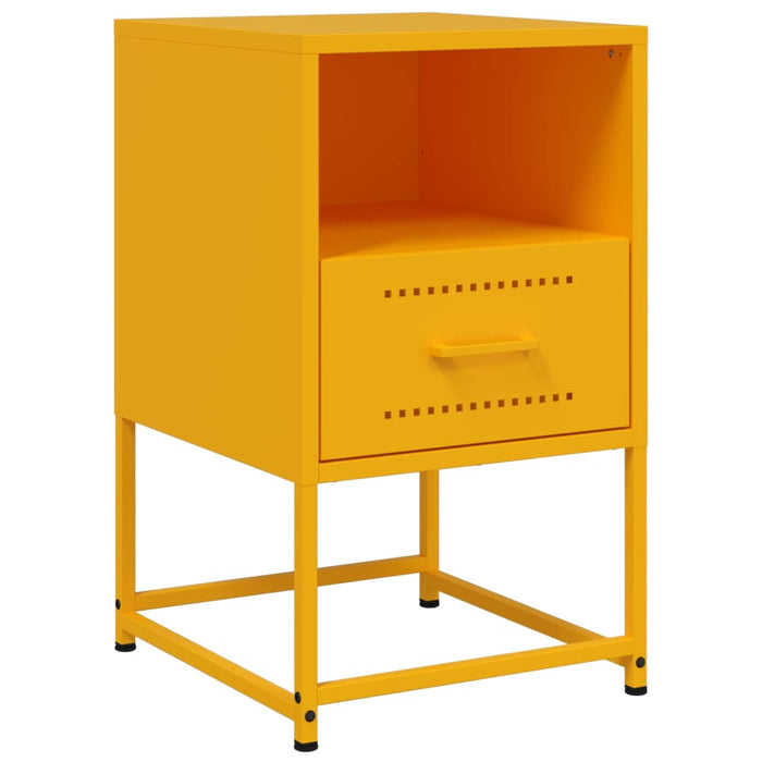 Bedside Cabinet Mustard Yellow 36x39x60.5 cm Steel