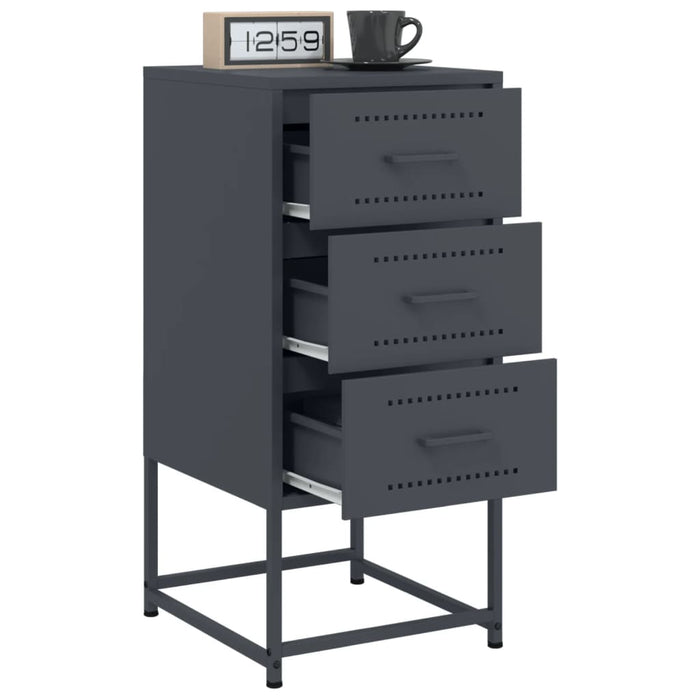 Bedside Cabinets 2 pcs Anthracite 36x39x78 cm Steel