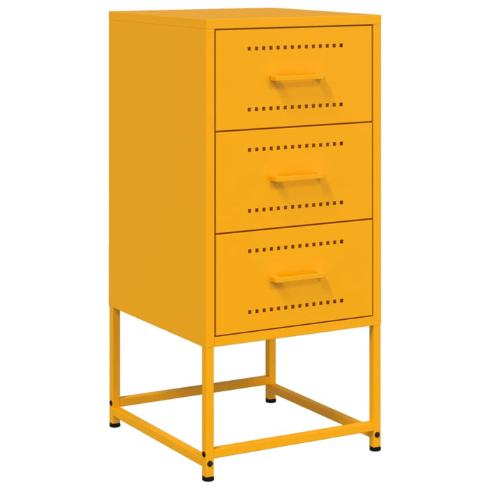 Bedside Cabinets 2 pcs Mustard Yellow 36x39x78 cm Steel