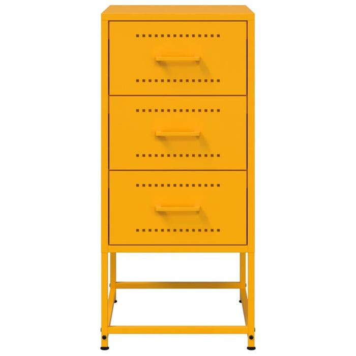 Bedside Cabinets 2 pcs Mustard Yellow 36x39x78 cm Steel