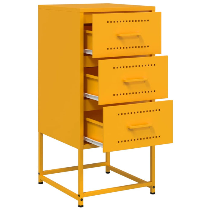 Bedside Cabinets 2 pcs Mustard Yellow 36x39x78 cm Steel