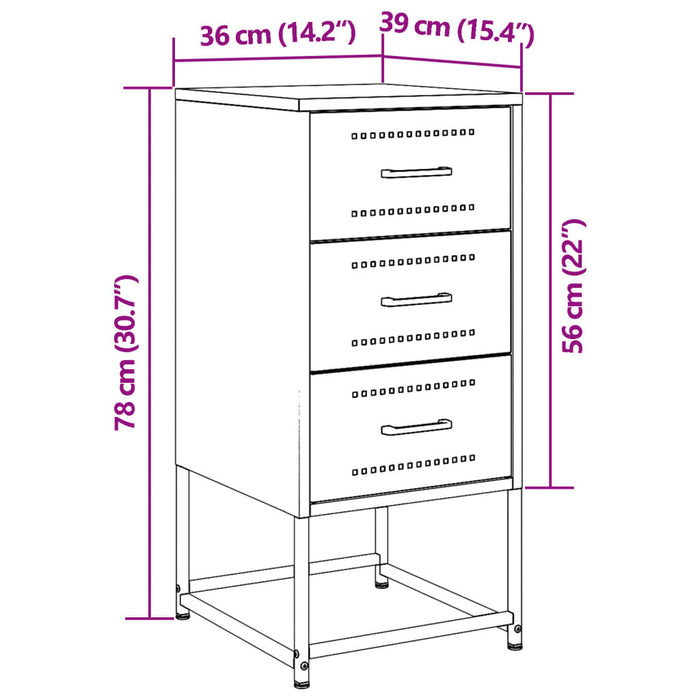 Bedside Cabinets 2 pcs Mustard Yellow 36x39x78 cm Steel