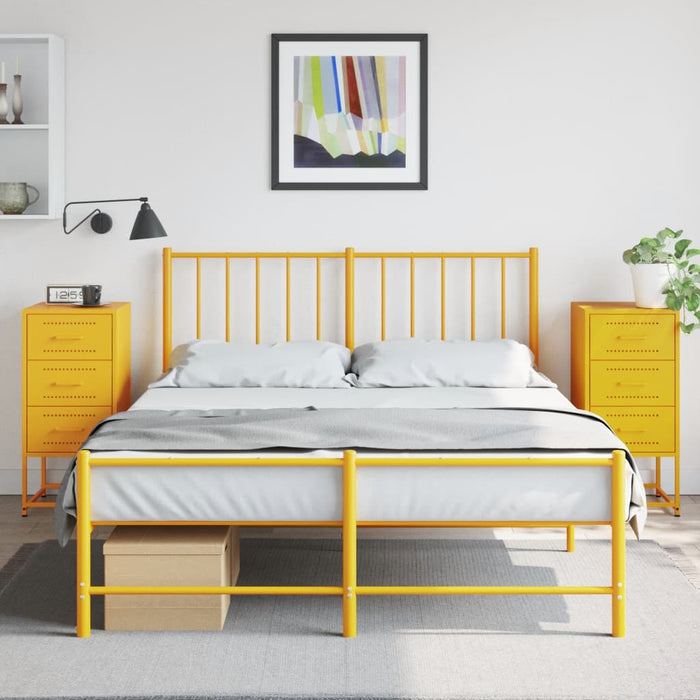 Bedside Cabinets 2 pcs Mustard Yellow 36x39x78 cm Steel