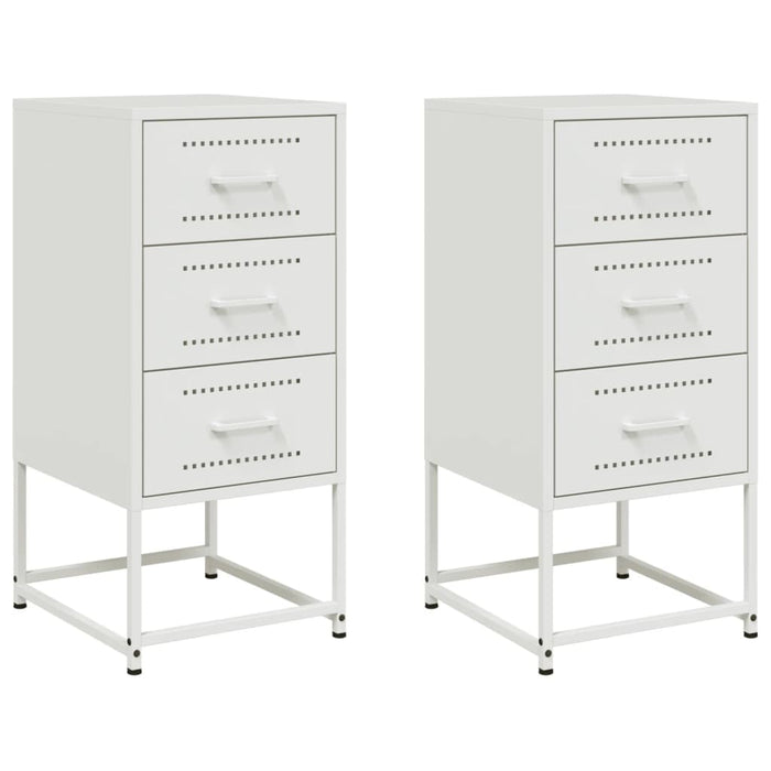 Bedside Cabinets 2 pcs White 36x39x78 cm Steel