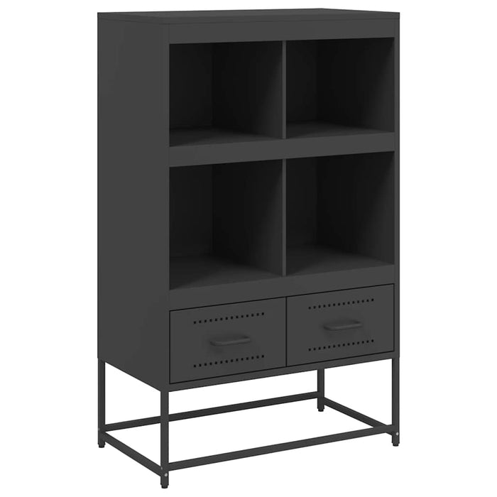 Highboard Черен 68,5x39x111,5 см стомана