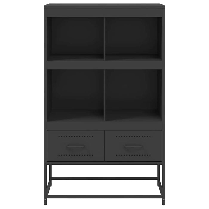 Highboard Черен 68,5x39x111,5 см стомана