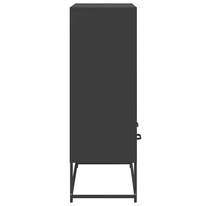 Highboard Черен 68,5x39x111,5 см стомана