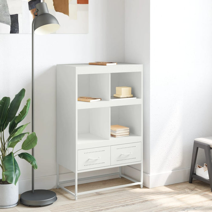 Highboard White 68.5x39x111.5 cm Steel