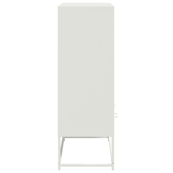 Highboard White 68.5x39x111.5 cm Steel