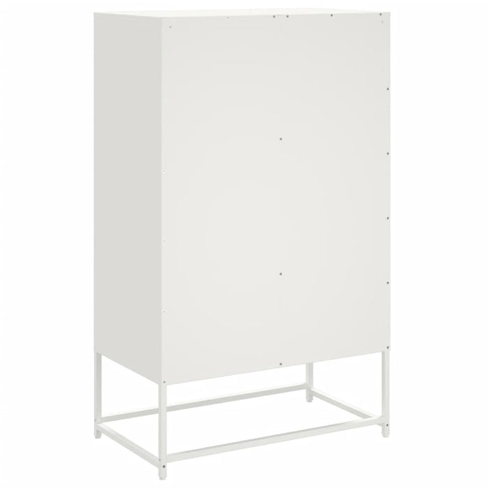 Highboard White 68.5x39x111.5 cm Steel